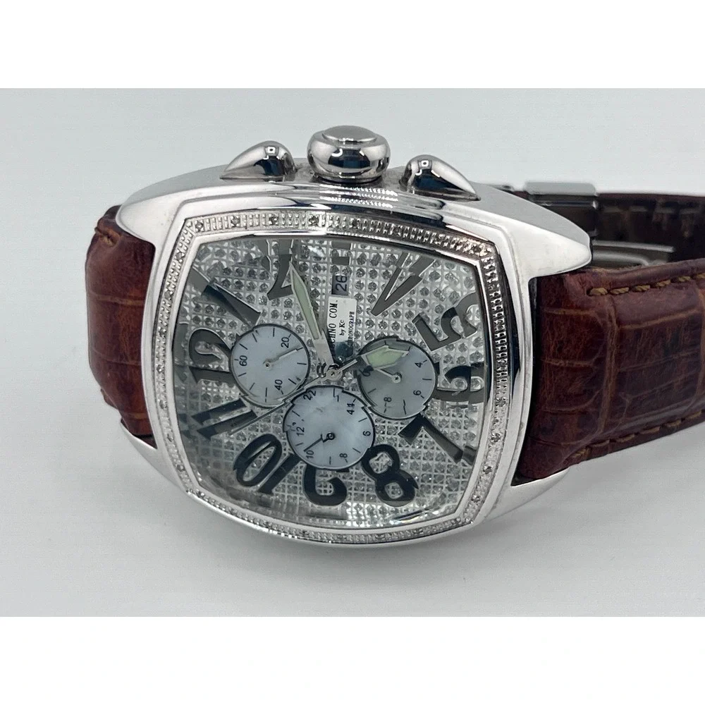 TECHNO COM by Kc‎ Diamond Accent Silver Tone Men's Watch Chronograph